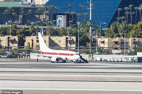Area 51 commuter aircraft Janet Airlines parked at secure Las Vegas ramp