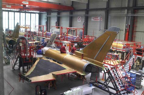 Assembly line inside Eurofighter manufacturing facility in Germany, 2025