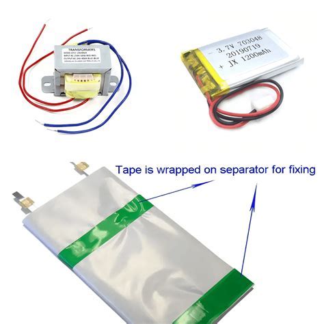 Assortment of lithium batteries with terminals taped for safety