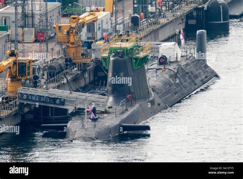 Astute-class submarine docked at Faslane Naval Base