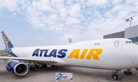 Atlas Air wide-body freighter at major cargo hub
