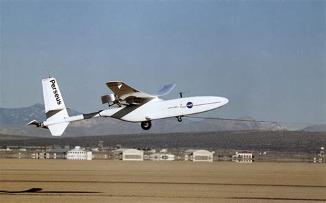 aurora flight sciences perseus b aircraft on runway at dawn