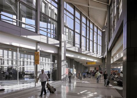 Austin-Bergstrom International Airport international departure terminal with travelers