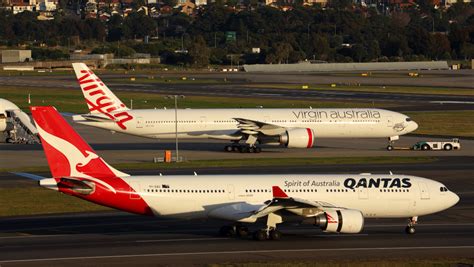 Australian domestic airlines at Sydney airport including Qantas and Virgin Australia
