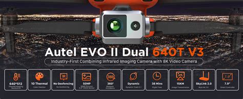 Autel EVO II Dual 640T scanning farmland with thermal and visual overlays