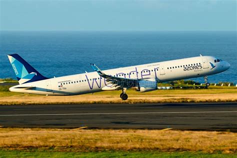 Azores Airlines Airbus A321neo departing JFK for Ponta Delgada