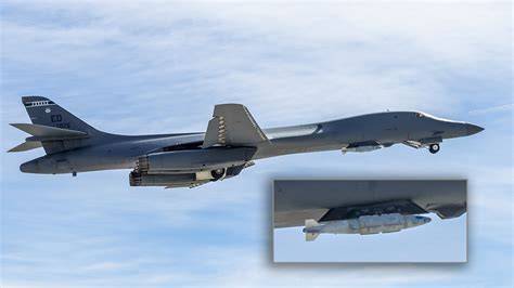 B-1B Lancer external pylon munitions load at Ellsworth Air Force Base