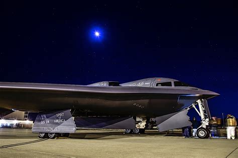 B-2 Spirit taxiing with mission crew ready for deployment
