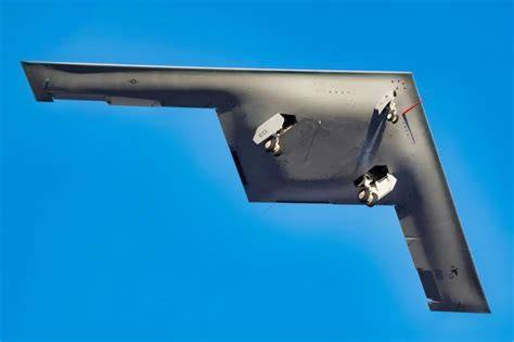 B-21 Raider connected warfare concept with drones and satellites
