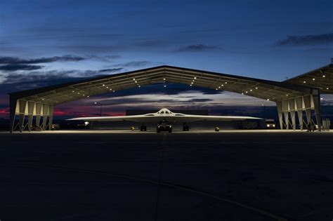 B-21 Raider prototype on display at Ellsworth AFB with ground crew in 2025