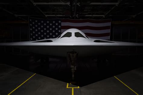 B-21 Raider stealth bomber underside showing blended wing body design