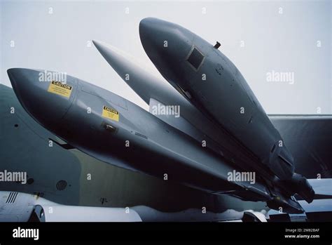 B-52 carrying nuclear cruise missiles under wing pylons