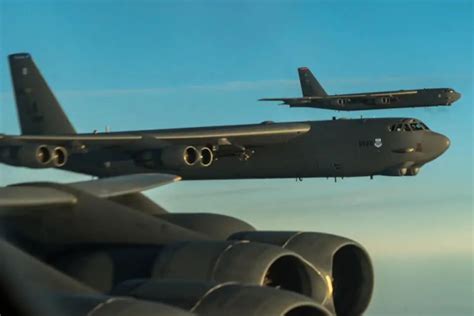B-52 flying over Baltic Sea during joint NATO exercises with Sweden and Finland