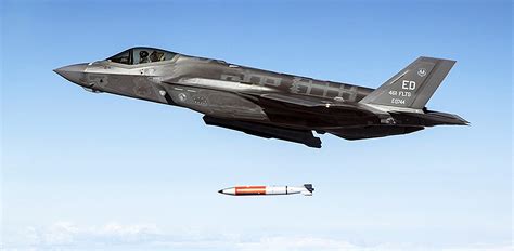 b61 nuclear bomb mounted under f-35a during usaf testing 2023