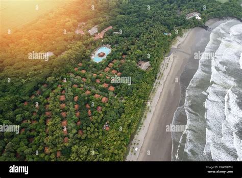 Bali tourism coastline aerial view with international resort area