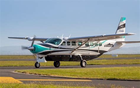 Barrier Air Cessna Grand Caravan taxiing at Kerikeri Airport after inaugural flight from Auckland