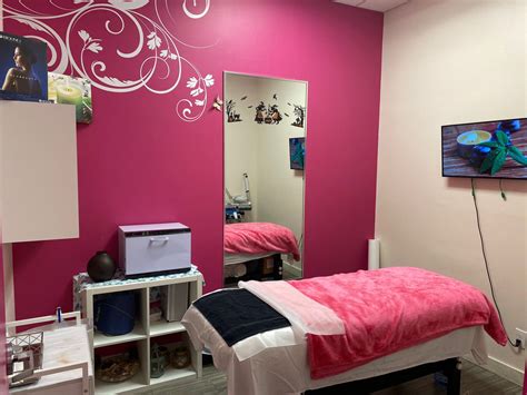 beauty first spa interior with threading and microblading services in progress