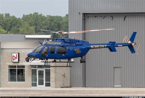 Bell 206 used by police aviation unit in urban patrol mission