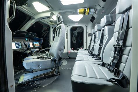 bell 525 cabin interior configured for offshore energy passengers