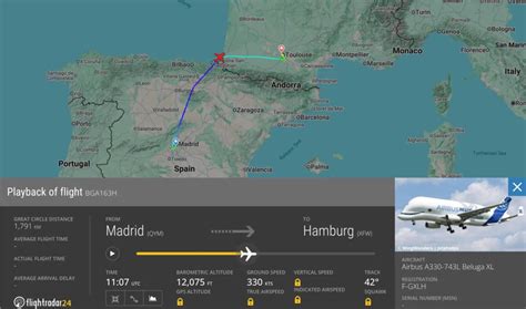 belugaxl emergency descent flight path over france map