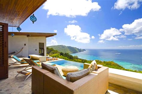 Bequia coastline with yachts and eco-luxury villas