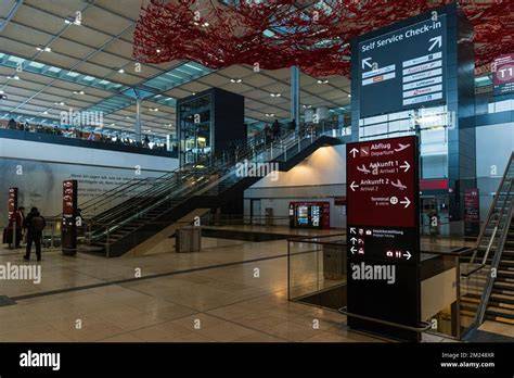 Berlin Brandenburg Airport terminal interior with empty check-in counters awaiting Gulf carrier service