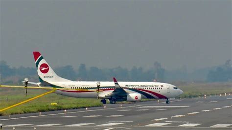biman bangladesh boeing 737 exterior on runway in dhaka