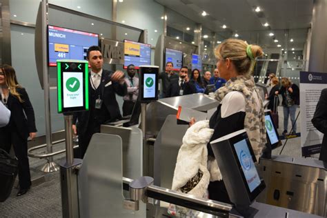 biometric boarding lane at miami international airport for american airlines