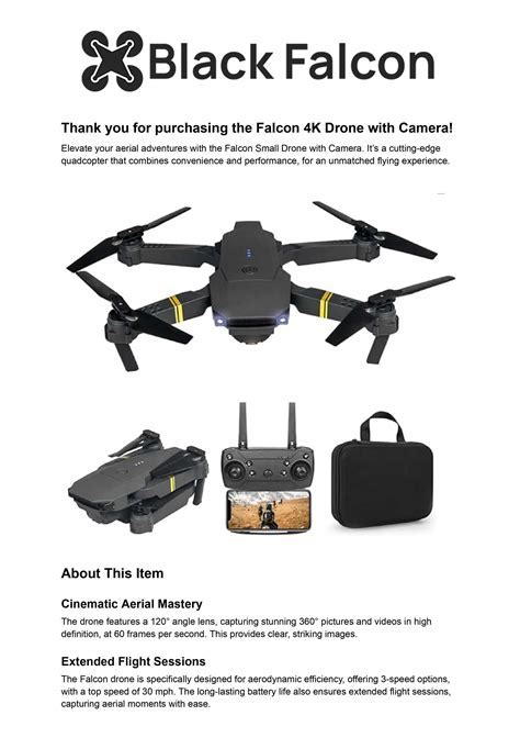 black falcon drone full kit with accessories on wooden surface
