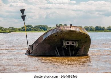 Blankenese shipwreck remains along the Elbe River near Hamburg