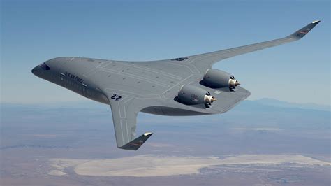 blended wing body military transport concept rendering