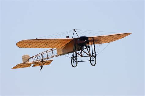 blériot xi vintage aircraft flying at airshow
