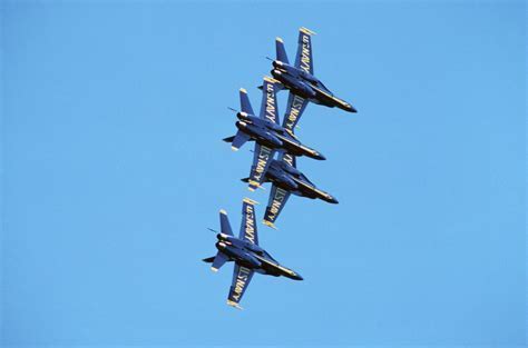 Blue Angels F/A-18 executing a tight turn