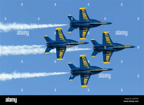 Blue Angels performing at the 2025 Branson Airshow, featuring their latest F/A-18E Super Hornets