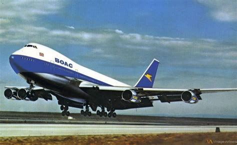 BOAC Boeing 747-100 preparing for takeoff from Heathrow in 1971