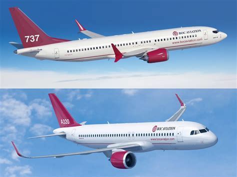 BOC Aviation fleet of Boeing and Airbus aircraft ready for delivery at Singapore Changi Airport
