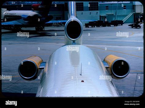 Boeing 727 T-tail and S-duct engine intake close view