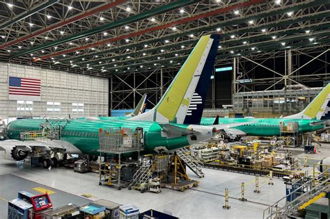 Boeing 737 MAX aircraft delivery flight at Boeing factory Seattle Washington