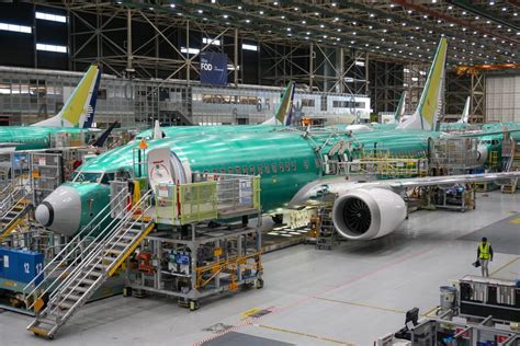 Boeing 737 MAX assembly line highlighting production ramp-up efforts
