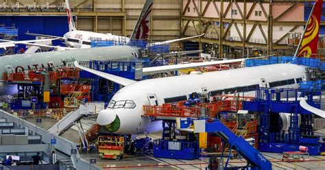 Boeing 737 MAX assembly line inside Everett production facility