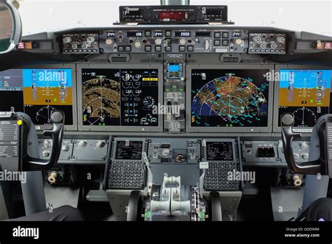 Boeing 737 MAX cockpit with advanced digital flight displays