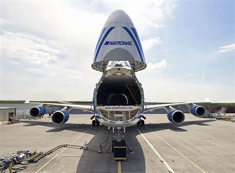boeing 747-400 freighter parked with visible fuel access panels