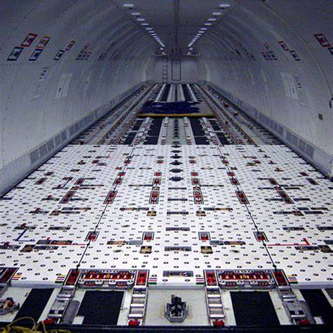 Boeing 767-300BCF main deck cargo floor reinforced for pallet loading and freight containers
