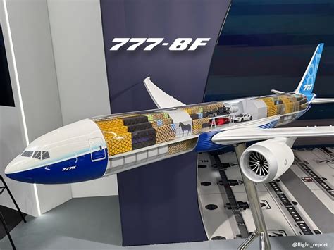 Boeing 777-8F Airbus A350F modern cargo aircraft production hangar
