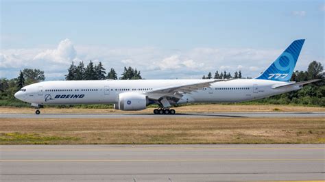 Boeing 777-9 aircraft parked in long term storage at Paine Field