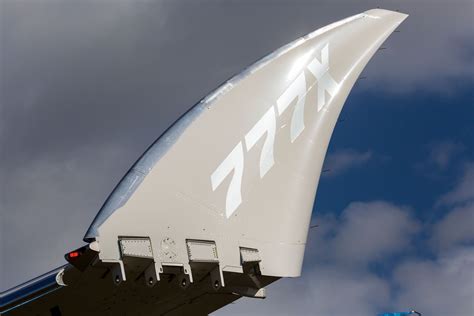 Boeing 777-9 folding wingtip during flight testing