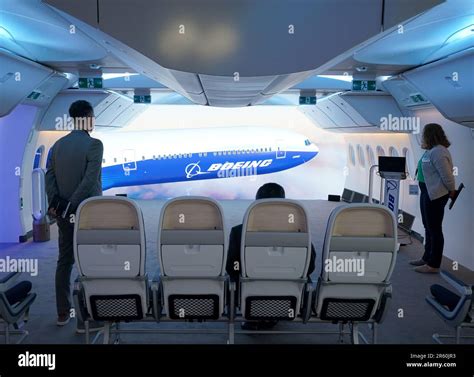 Boeing 777X cabin mockup and updated avionics display systems