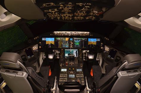 Boeing 787 cockpit display unit at night, showing advanced flight systems during long-haul cruise