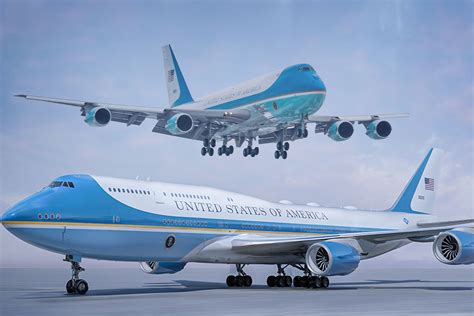 boeing air force one vc-25b fuselage inspection under military supervision