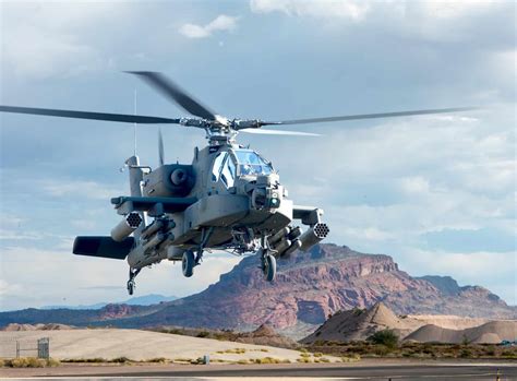 Boeing Apache helicopter flight testing over Arizona desert 2024